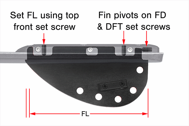 water ski tuning fin length adjustment diagram animated gif