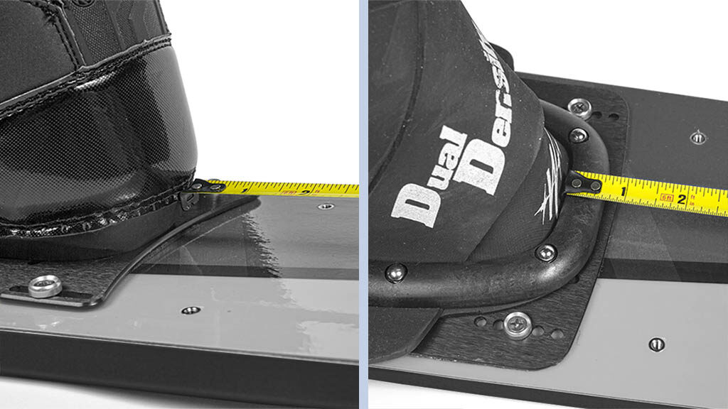 measuring water ski binding location